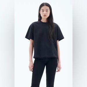 Filippa K Oversized Black Crewneck Short Sleeve Tee